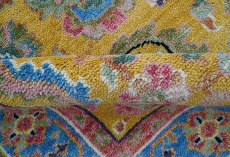Hanoi Oriental Design Mustard Hand Knotted Wool Area Rug