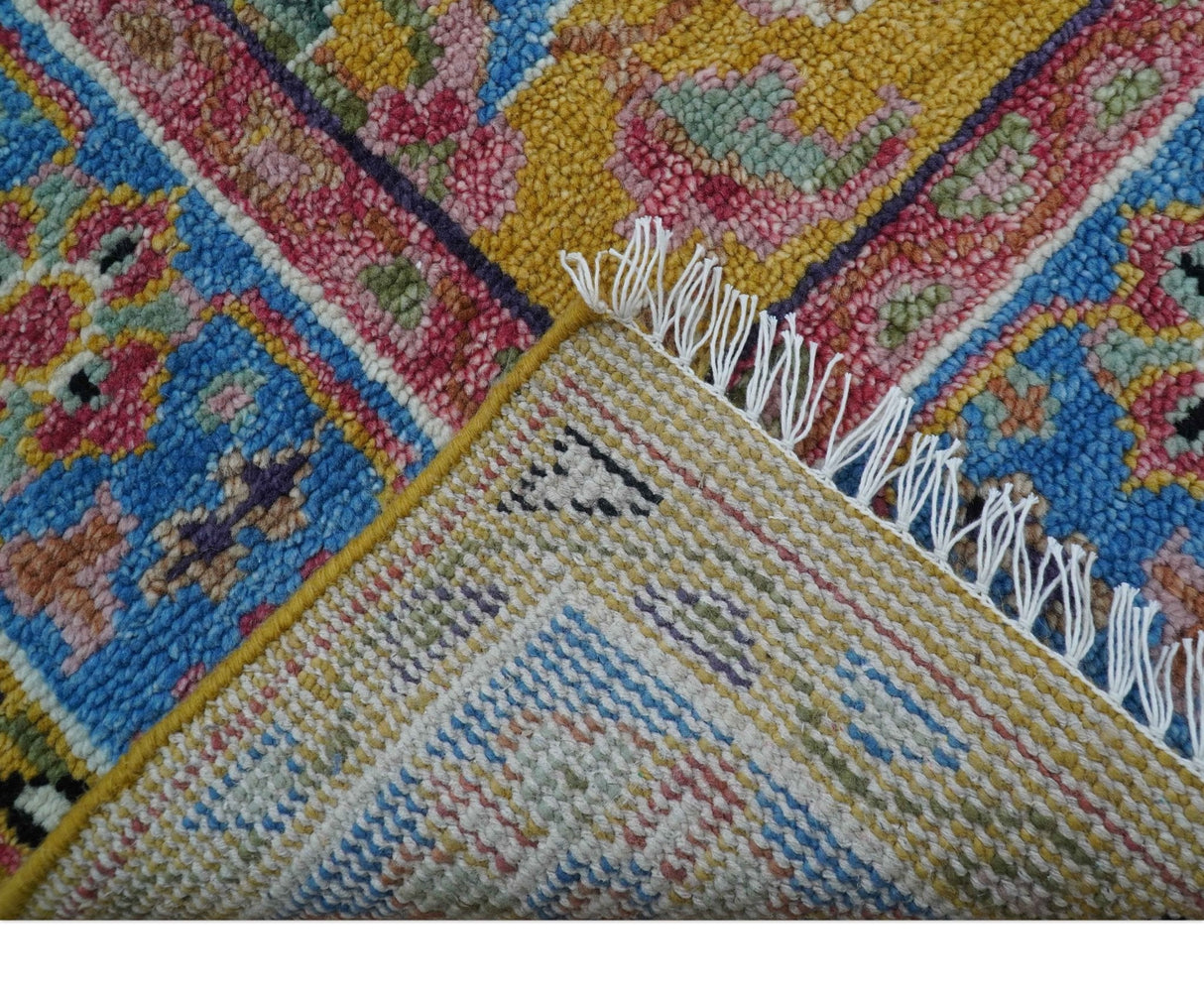 Hanoi Oriental Design Mustard Hand Knotted Wool Area Rug