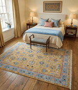 Hanoi Oriental Design Mustard Hand Knotted Wool Area Rug