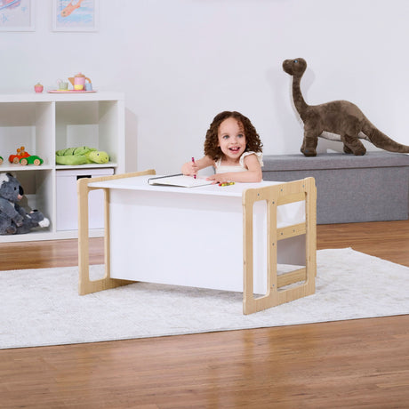 Hanover Montessori Weaning Table & Chair Set | Convertible Toddler Desk, Chair & Bench