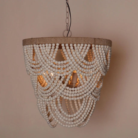 Hatfield 4-Light Bohemia Style Wood Beaded Chandelier