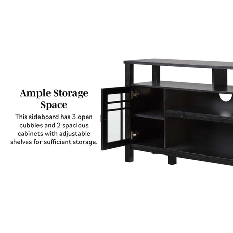 Hattie 58" 2-Door Transitional Buffet Sideboard & TV Stand-Dining / Kitchen-Parc Decor