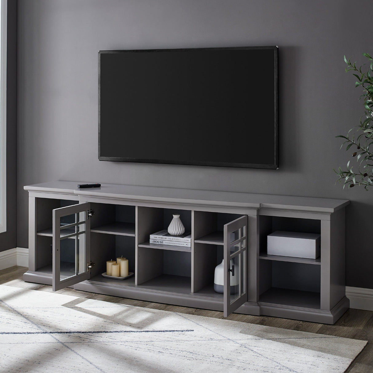Hattie Glass-Door TV Stand-Entertainment-Parc Decor