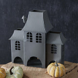 Haunted House Halloween Metal Tealight Luminary-Candle Holder-Parc Decor