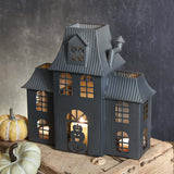 Haunted House Halloween Metal Tealight Luminary-Candle Holder-Parc Decor