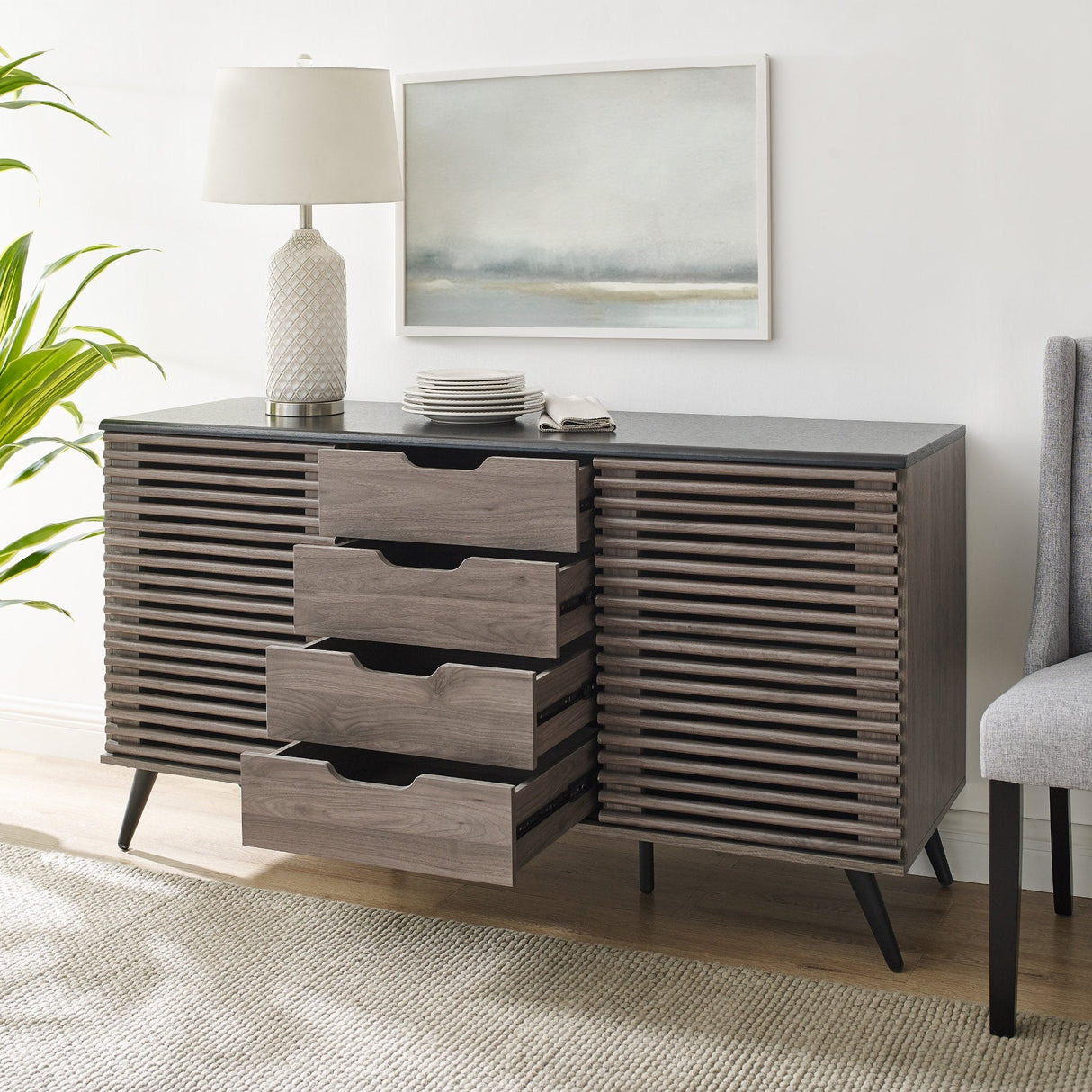 Havana Sliding Door Drawer Sideboard / TV Stand-Dining / Kitchen-Parc Decor