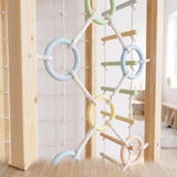 Hawthorn Indoor Playground | 93" Montessori Climbing Gym with Slide & Rope Net