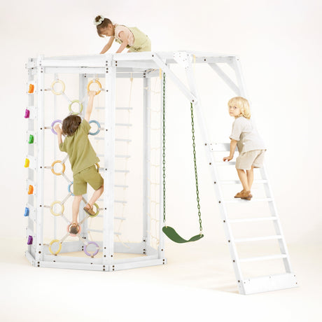 Hawthorn XL | Octagon Outdoor Jungle Gym - White-Outdoor-Parc Decor