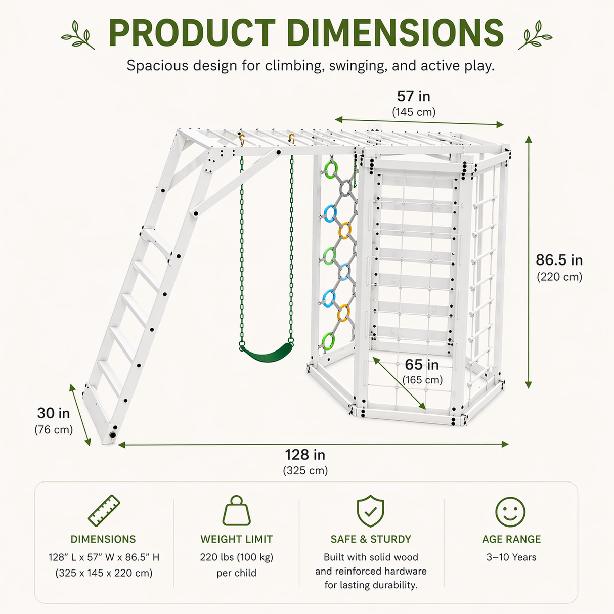 Hawthorn XL – White | Octagon Outdoor Jungle Gym