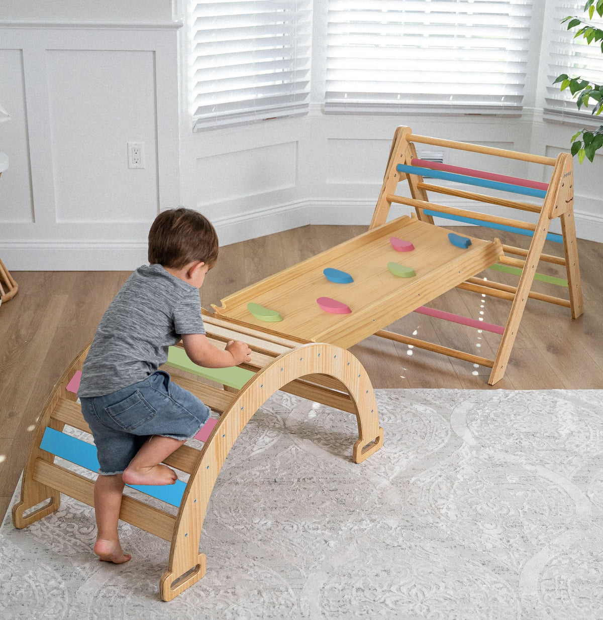Hazel | Foldable Pikler Triangle with Slide & Rocker