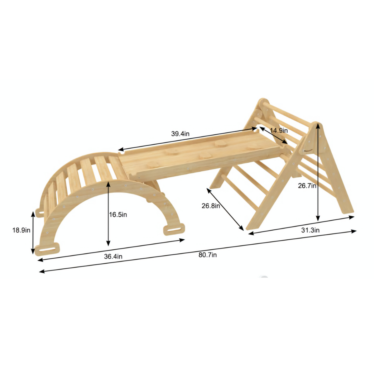Hazel | Foldable Pikler Triangle with Slide & Rocker