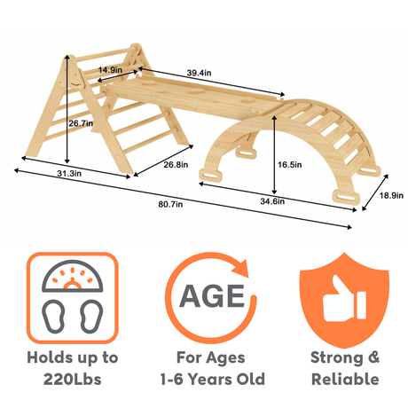 Hazel | Foldable Pikler Triangle with Slide & Rocker