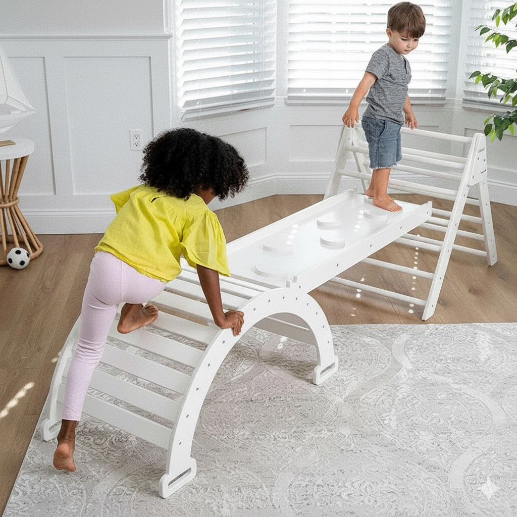 Hazel | Foldable Pikler Triangle with Slide & Rocker