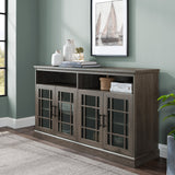 Hazel Glass 4 Door TV Stand-Entertainment-Parc Decor
