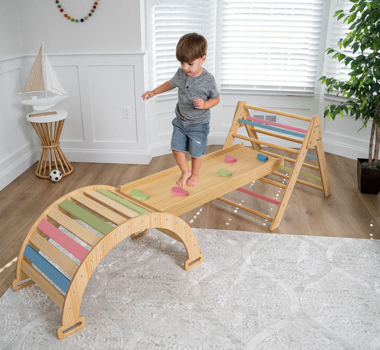 Hazel | Pikler Triangle, Slide & Rocker Set