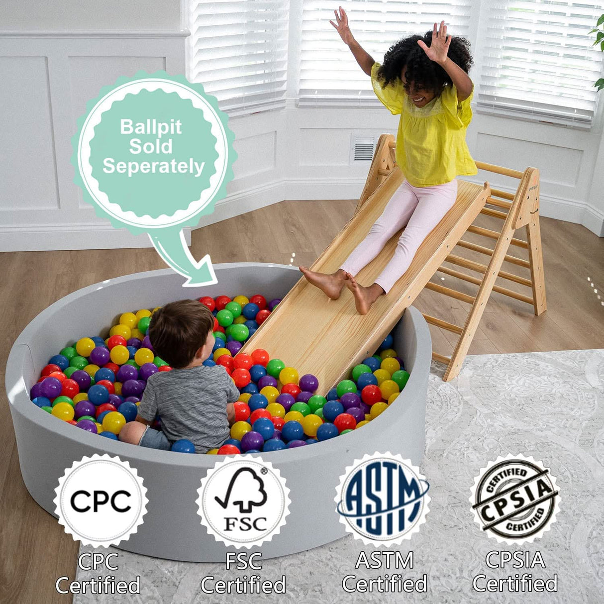 Hazel | Pikler Triangle, Slide & Rocker Set