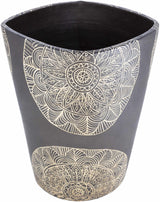 Hearst Terracotta Geometric Black Planter-Decor-Parc Decor