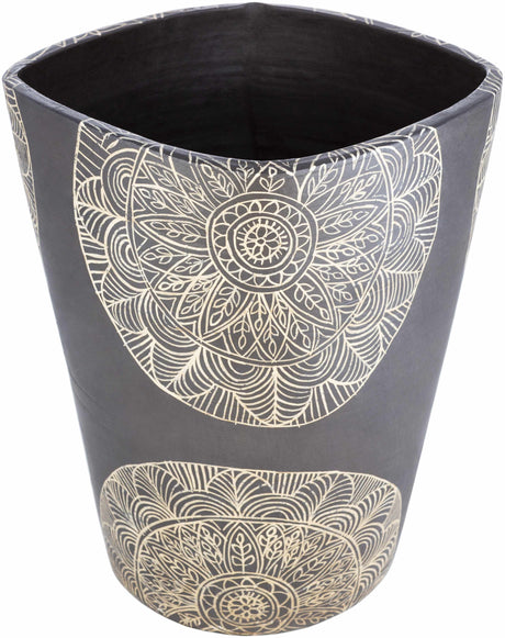 Hearst Terracotta Geometric Black Planter-Decor-Parc Decor