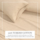 Heathered Solid Cotton Blend Flannel Sheet Set - Anders Collection