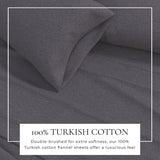 Heathered Solid Cotton Blend Flannel Sheet Set - Anders Collection
