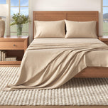 Heathered Solid Cotton Blend Flannel Sheet Set - Anders Collection