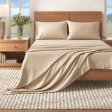 Heathered Solid Cotton Blend Flannel Sheet Set - Anders Collection