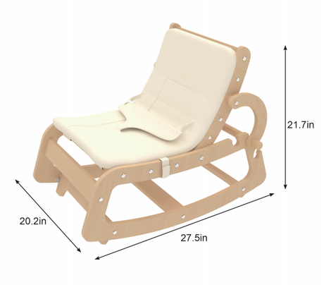 Hemlock Adjustable Wooden Baby Rocker | Converts to Toddler Seat