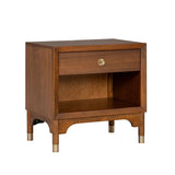 Hepburne Mid Century Walnut 1-Drawer 26 in. Nightstand with Touch Light-床头柜-Parc Decor