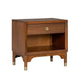 Hepburne Mid Century Walnut 1-Drawer 26 in. Nightstand with Touch Light-床头柜-Parc Decor