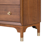Hepburne Mid Century Walnut 1-Drawer 26 in. Nightstand with Touch Light-床头柜-Parc Decor