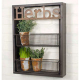 Herbs Wall Shelf and Baskets in Metal-Storage-Parc Decor
