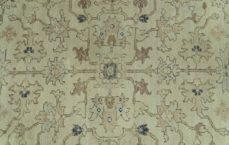 Heriz Traditional Design Beige And Blue 5.6x8 Hand Knotted Wool Area Rug