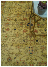 Heriz Traditional Design Gold And Rust 5x6.7 Hand Knotted Wool Area Rug