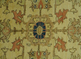Heriz Traditional Design Gold And Rust 5x6.7 Hand Knotted Wool Area Rug