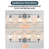 Hermosa Modern 4-Light Bathroom Vanity Light