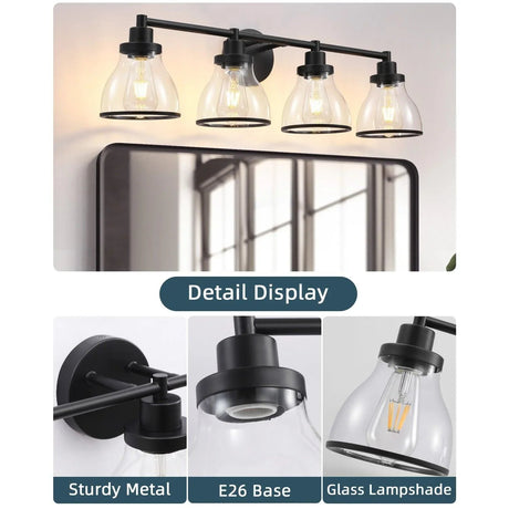 Hermosa Modern 4-Light Bathroom Vanity Light