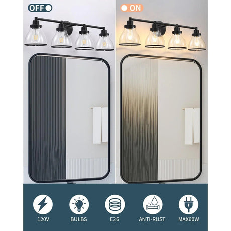 Hermosa Modern 4-Light Bathroom Vanity Light