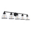 Hermosa Modern Polished Nickel & Black 5-Light Bathroom Vanity Light