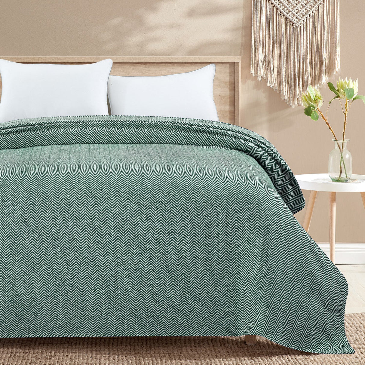 Herringbone Cotton Blanket-Blanket-Parc Decor