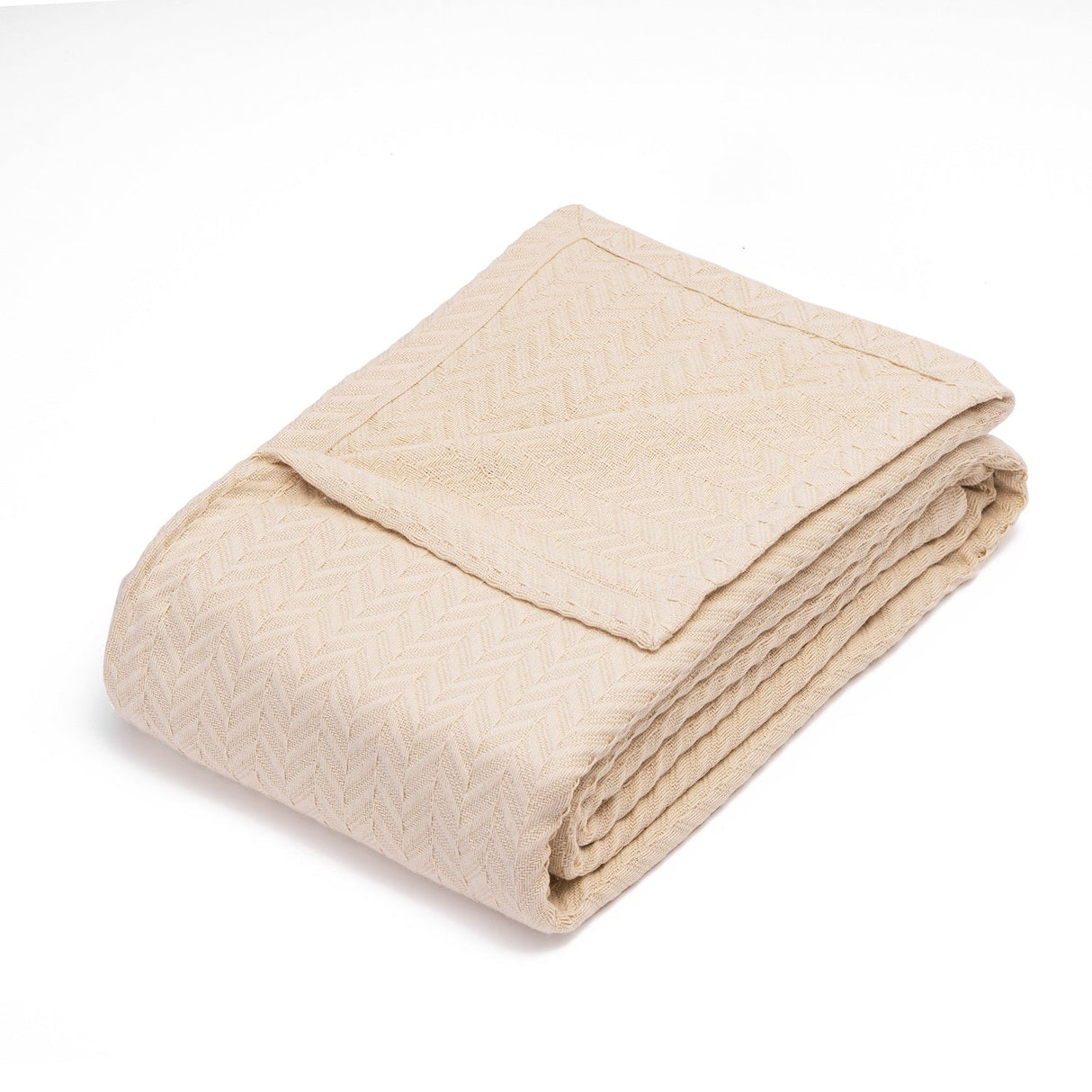 Herringbone Cotton Blanket-Blankets-Parc Decor