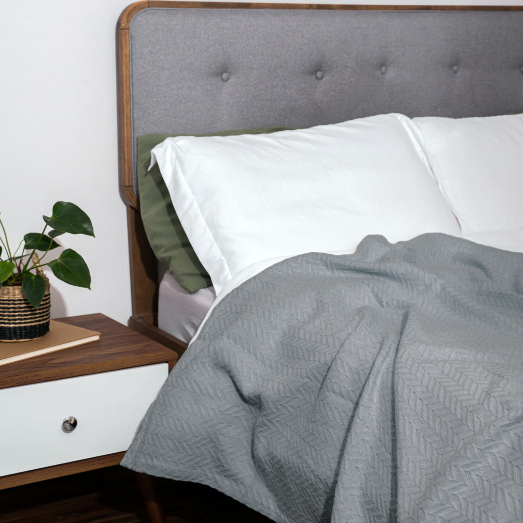 Herringbone Cotton Blanket-Blankets-Parc Decor