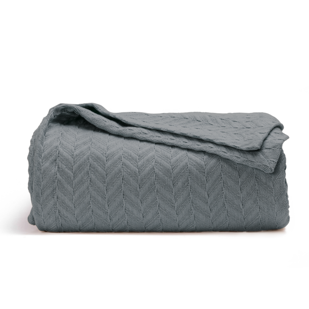 Herringbone Cotton Blanket-Blankets-Parc Decor