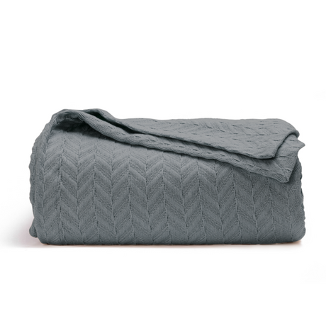 Herringbone Cotton Blanket-Blankets-Parc Decor