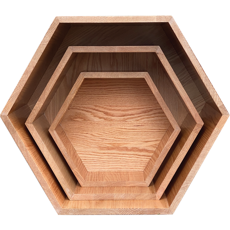 Hexagon Nesting Tables (Set of 3) | Solid European Oak