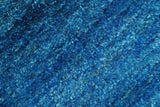 High Pile Blue Hand knotted Contemporary Custom Made Solid Afghan wool Area Rug