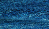 High Pile Blue Hand knotted Contemporary Custom Made Solid Afghan wool Area Rug