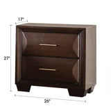 Hinwitz Transitional Solid Wood 2-Drawer Nightstand-床头柜-Parc Decor