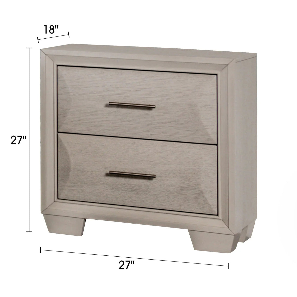 Hinwitz Transitional Solid Wood 2-Drawer Nightstand-床头柜-Parc Decor