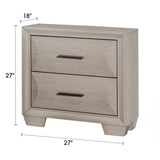 Hinwitz Transitional Solid Wood 2-Drawer Nightstand-床头柜-Parc Decor
