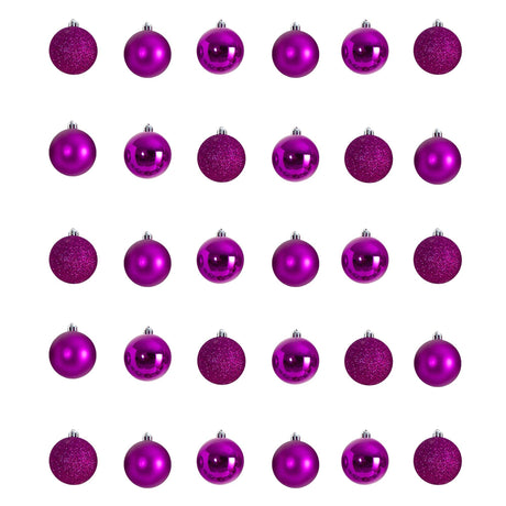 Holiday Christmas 30 Count 2.5” Shatterproof Ornament Set with Re-Useable Storage Container-Ornament-Parc Decor